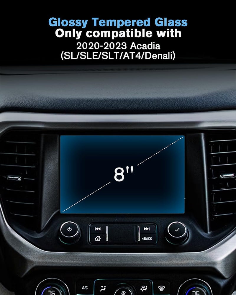 WEIPIN For 2PCS Glossy Tempered Glass 2020 2021 2022 2023 GMC Acadia 8 Inch Touchscreen Screen Protector - Acadia (SL/SLE/SLT/AT4/Denali) Accessories - Image 2